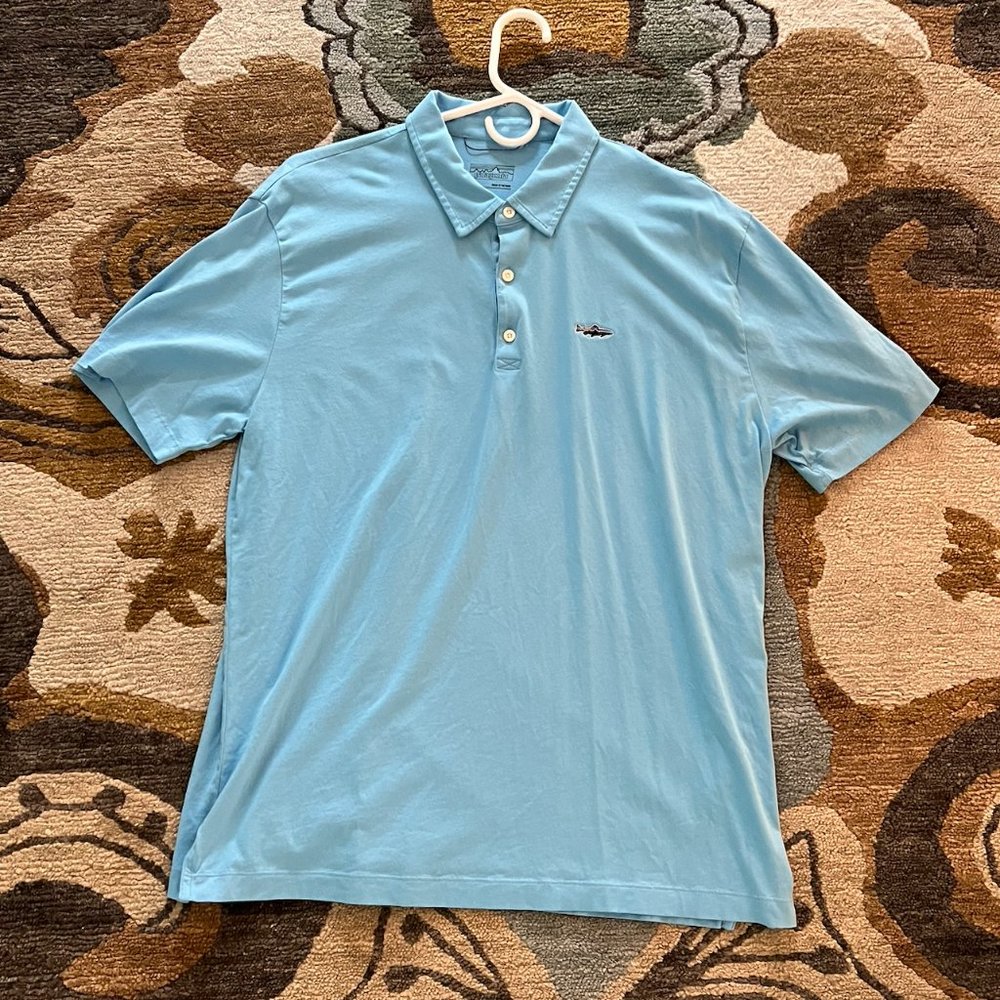 Light blue Patagonia polo, large